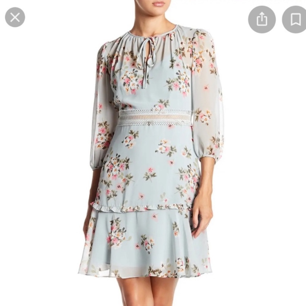 Donna Morgan chiffon ruffle dress